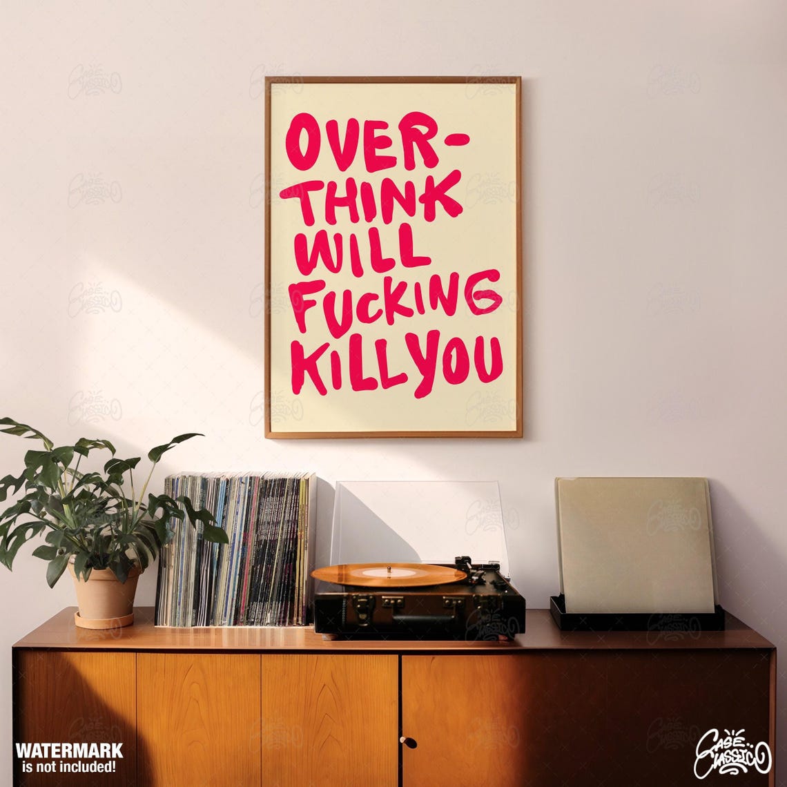 Overthink Will Fucking Kill You Funky Pink Typography Poster