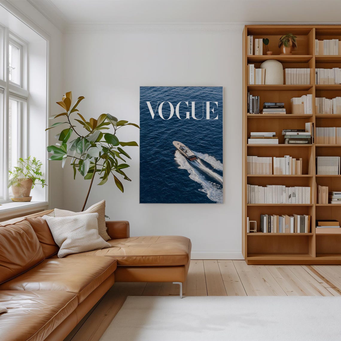 Luxury Yacht Speeding Across Deep Blue Sea Vogue Style Poster - Image 4