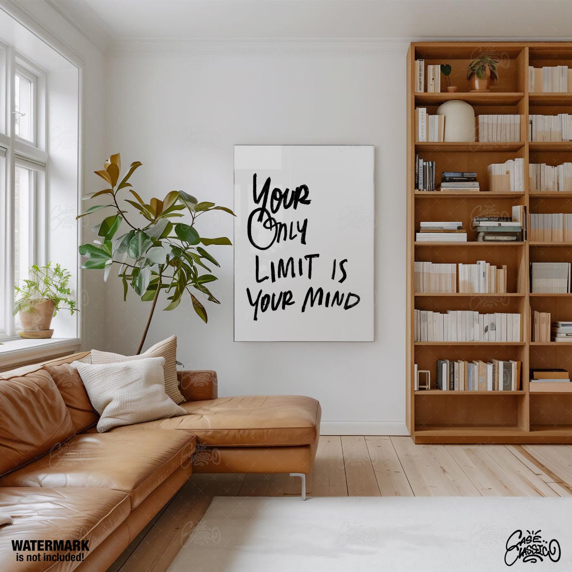 Your Only Limit Is Your Mind Black Brush Script Quote Poster - Image 3