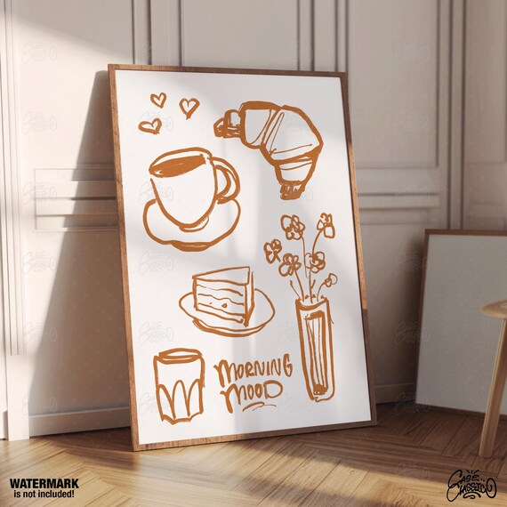 Cafe Poster Cute Prints Cafe Sign Cute Poster Cafe Wall Art Cafe Wall Decor Indie Room Decor Fine Art Print Minimalist Wall Art