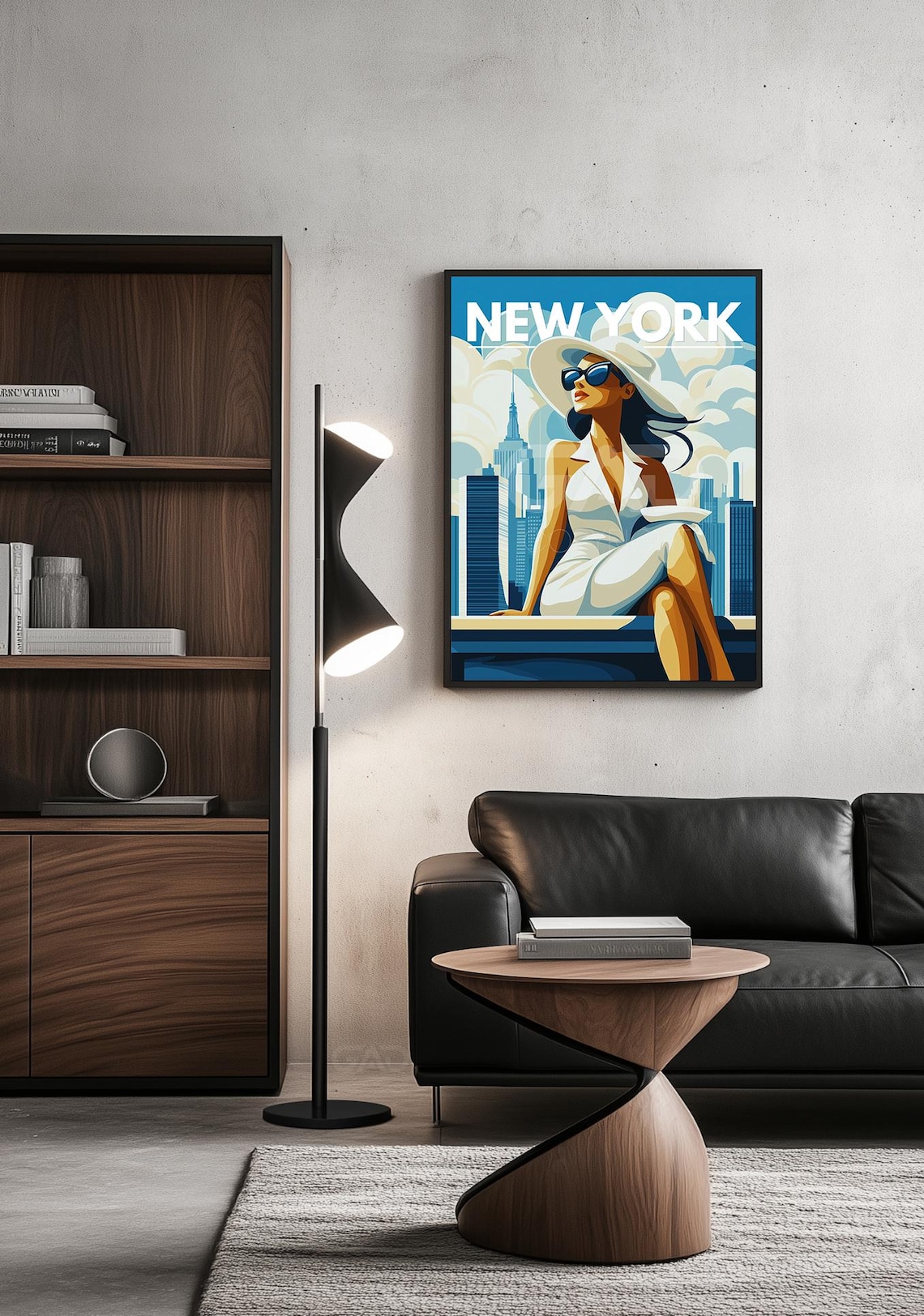 New York City Retro Travel Poster, Cityscape - Image 2