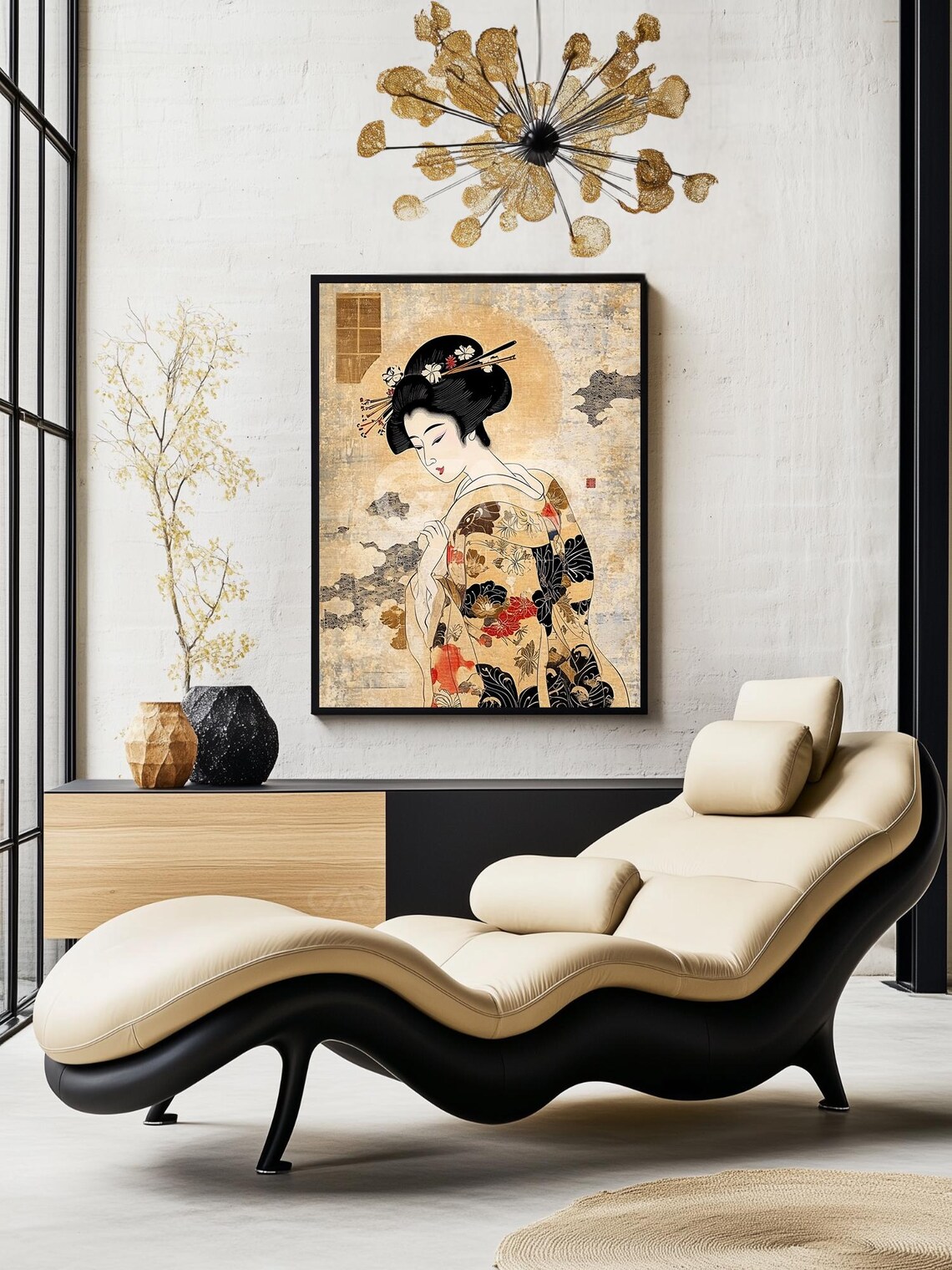 Edo Period Oiran, Ancestral Japanese Art Print - Image 3
