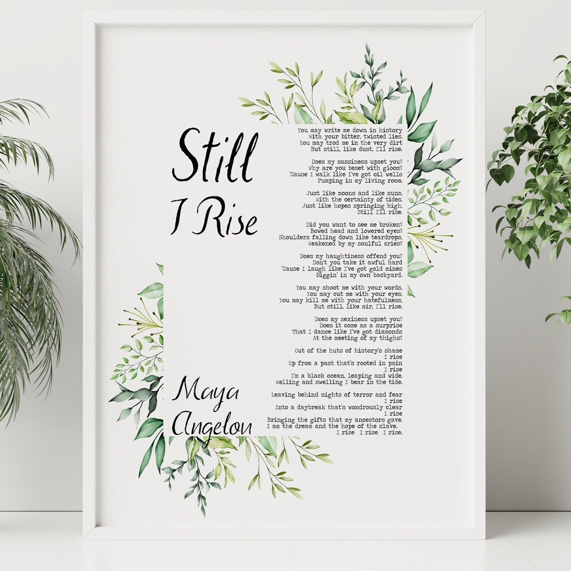 Still I Rise Maya Angelou Bedroom Poster