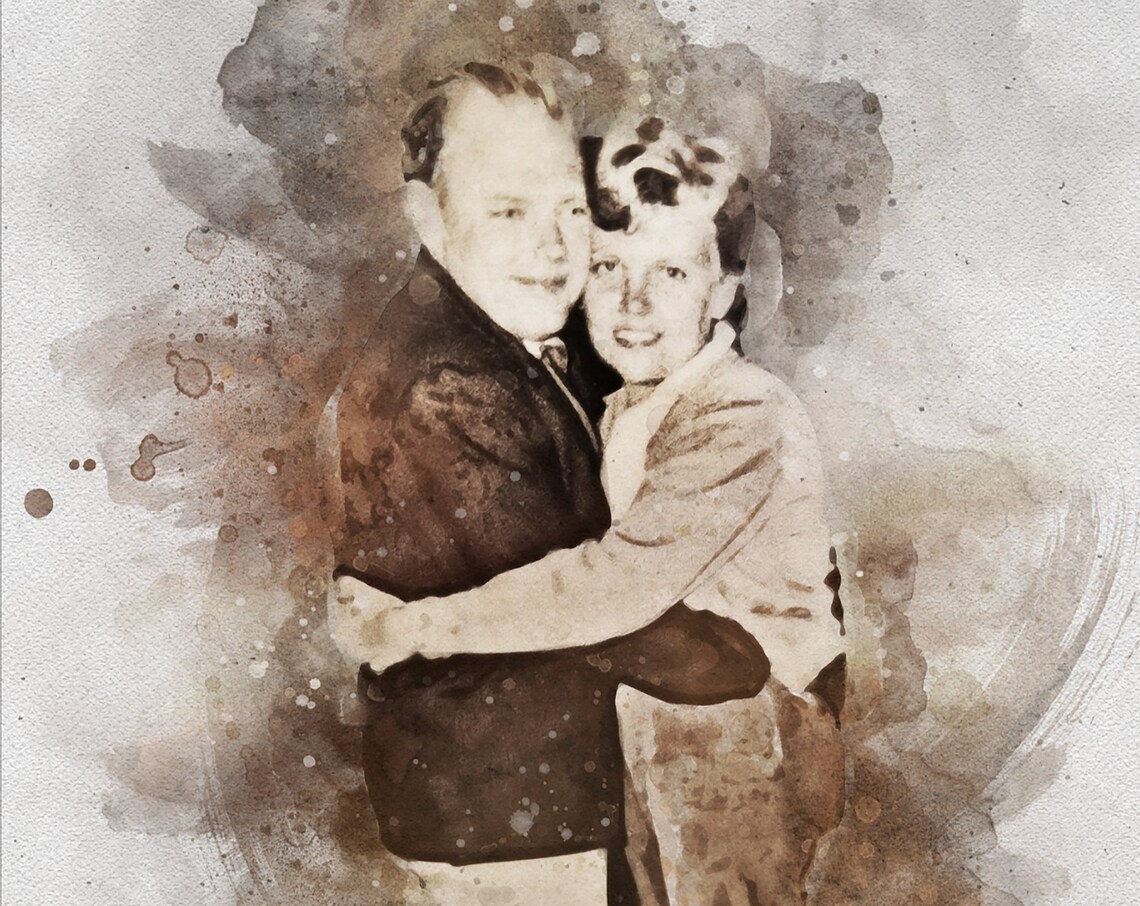 Custom Watercolor Couple Portrait, Personalized Art Print