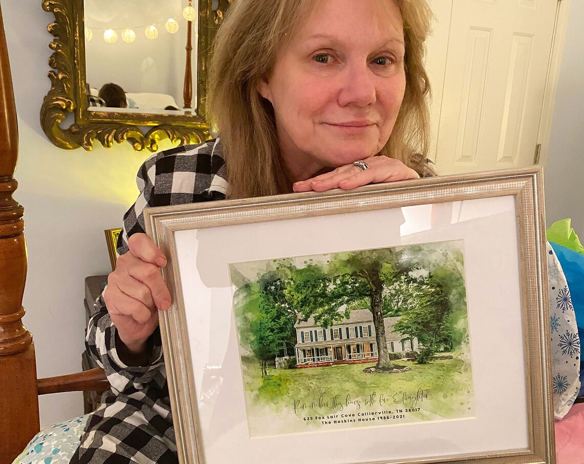 Custom House Portrait Watercolor Art Print