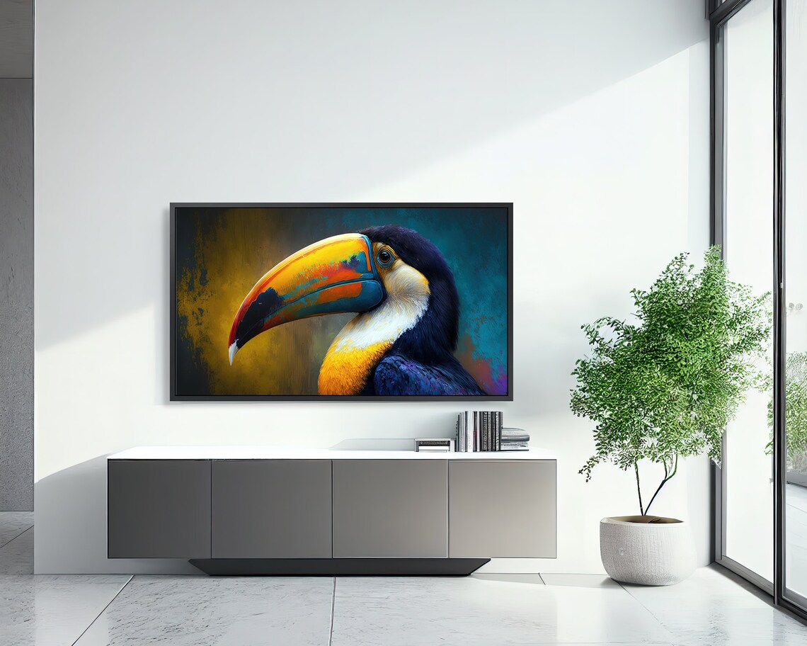 Colorful Toucan Bird Art, Oil Painting Poster - Image 3