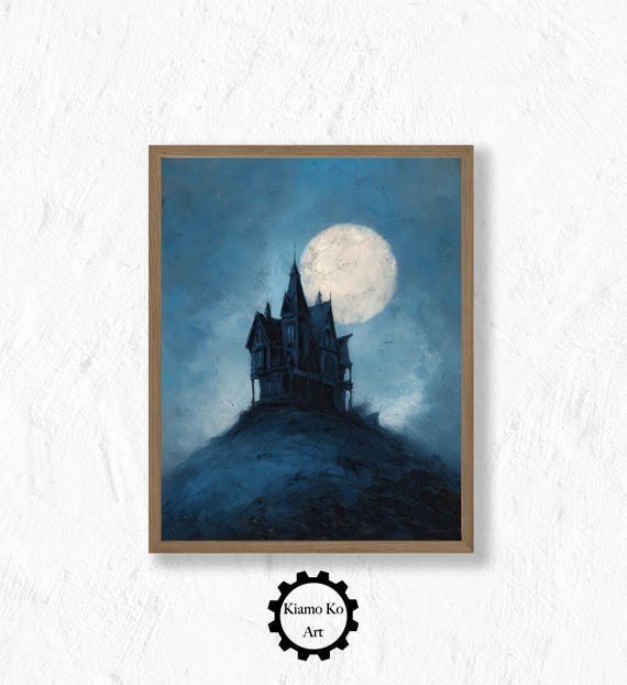 Majestic Castle On A Hill Landscape Art Print Vintage Wall Home Decor