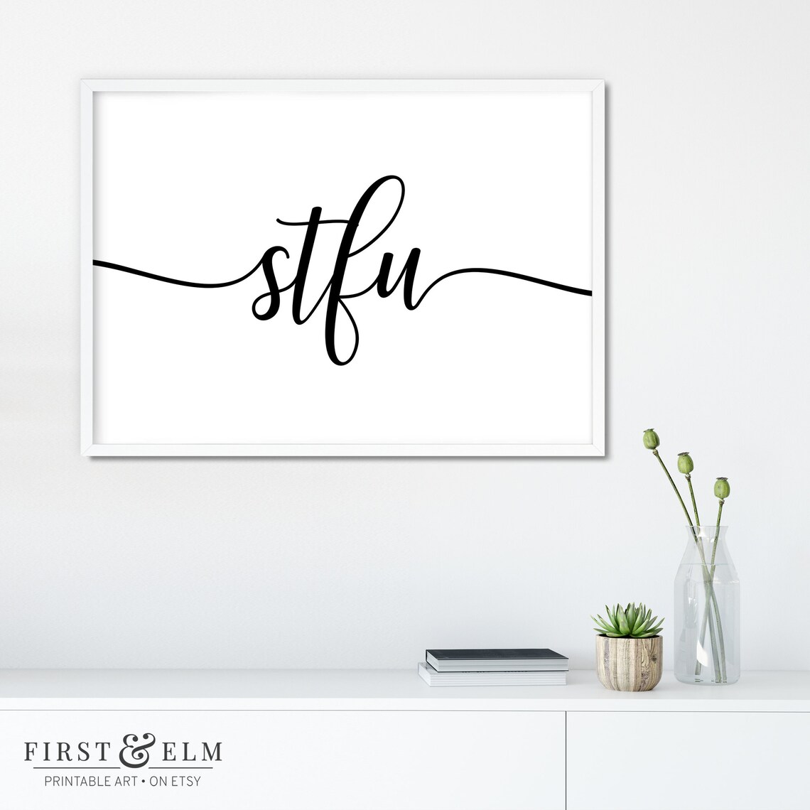 Stfu Funny Typography Poster, Rude Home Decor - Image 3