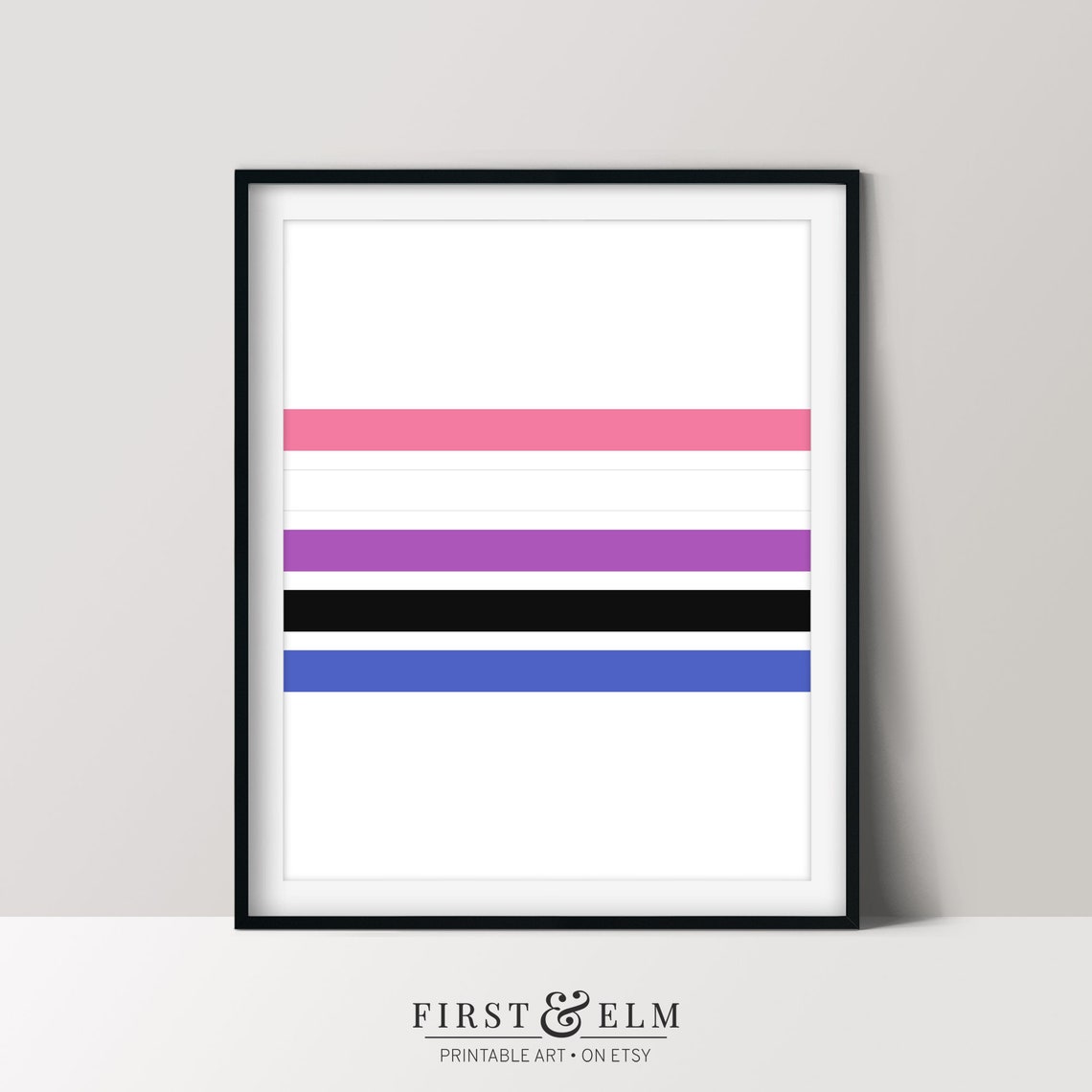 Genderfluid Pride Flag Colors Minimalist LGBTQ Identity Wall Poster