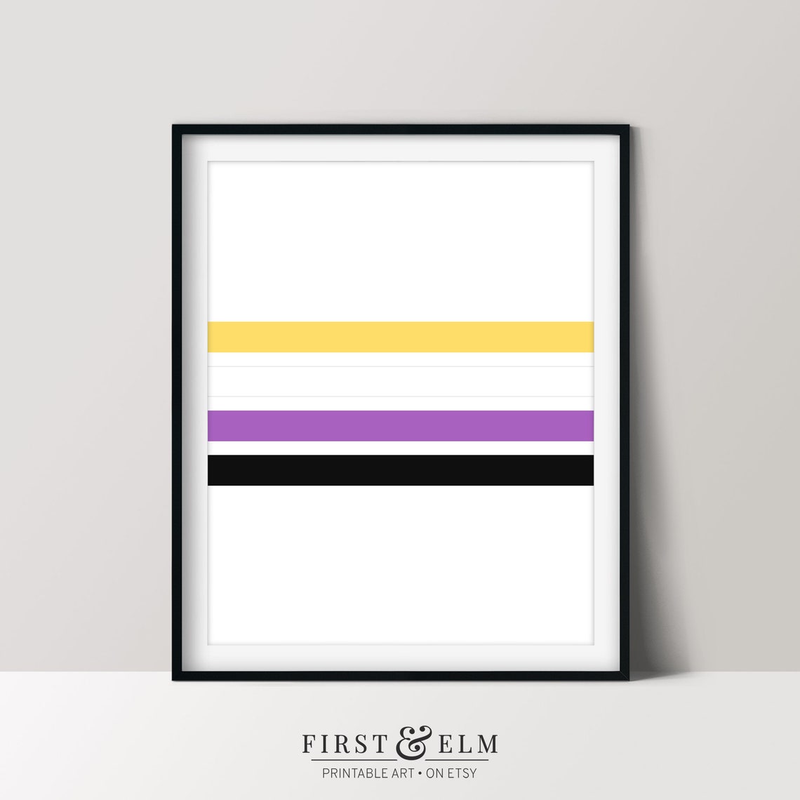 Nonbinary Pride Flag Colors Abstract Bold Minimalist Art Poster