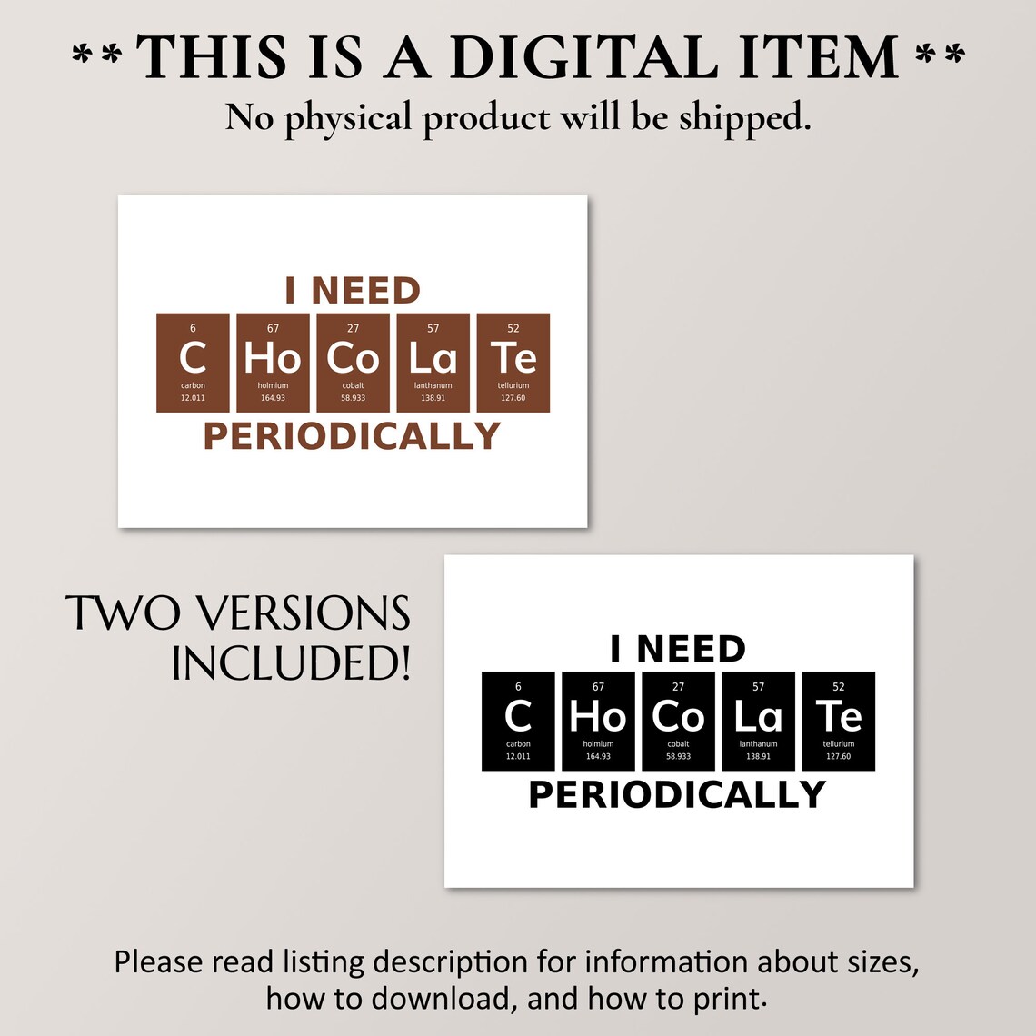 I Need Chocolate Periodically Chemistry Jokes Poster - Image 4
