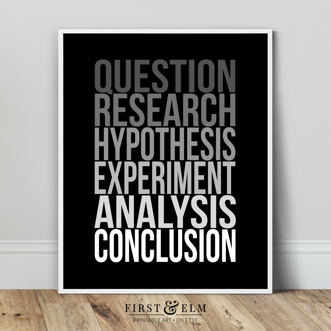 Scientific Method Minimalist Art Print, Classroom Decor