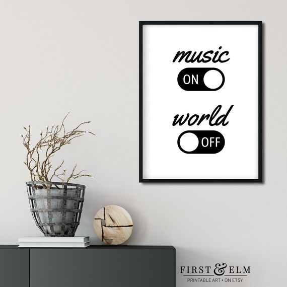 Music On World Off Audiophile Music Lover Art Print