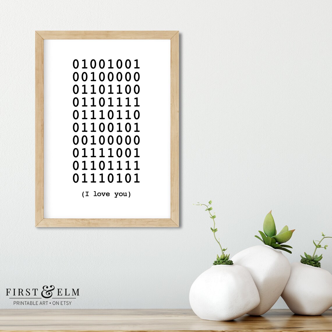 Binary Code I Love You Art Print, Nerdy Gift - Image 3