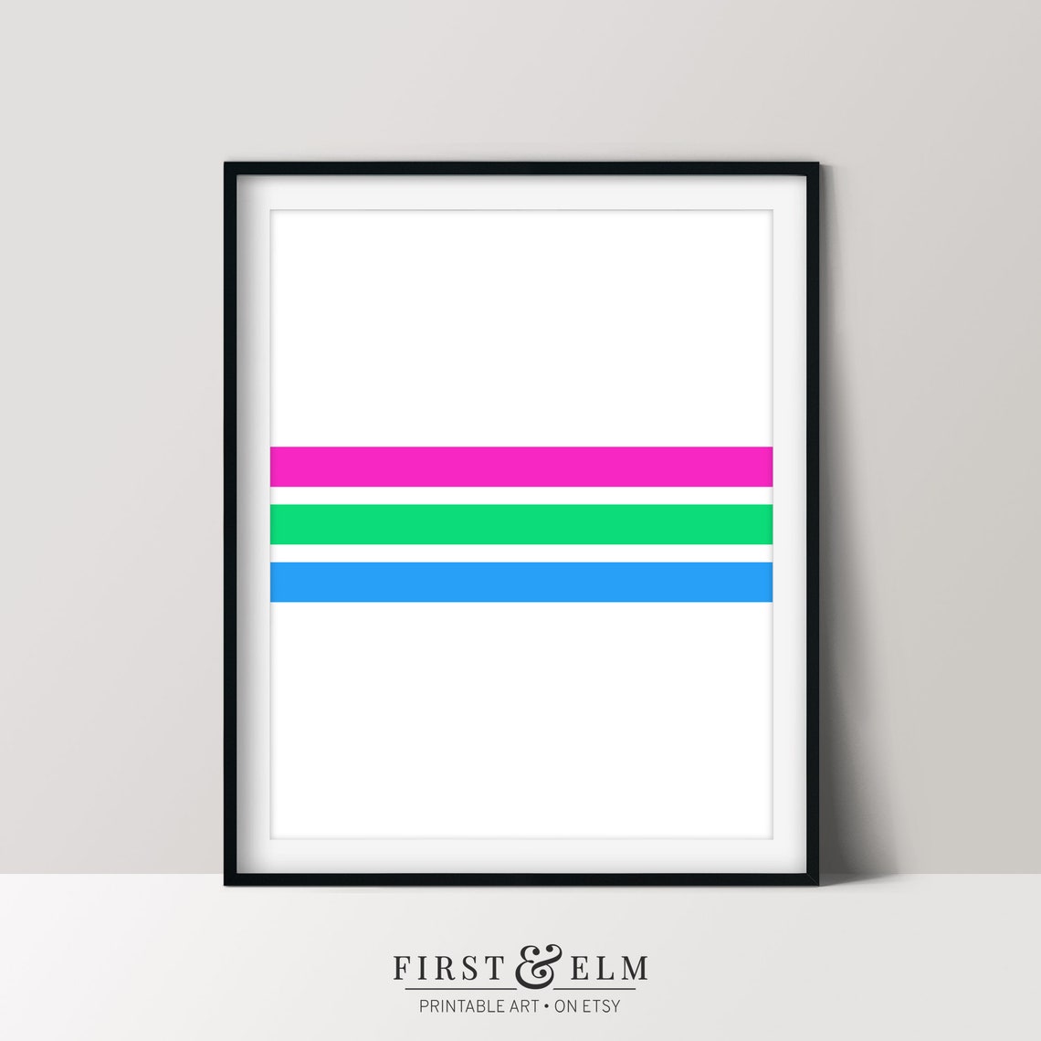 Polysexual Pride Flag Minimalist Stripe Poster Modern Home Decor