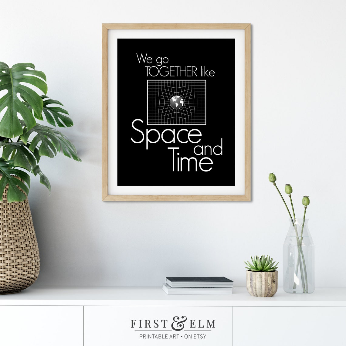 We Go Together Like Space And Time Nerdy Science Couple Art Print - Image 3