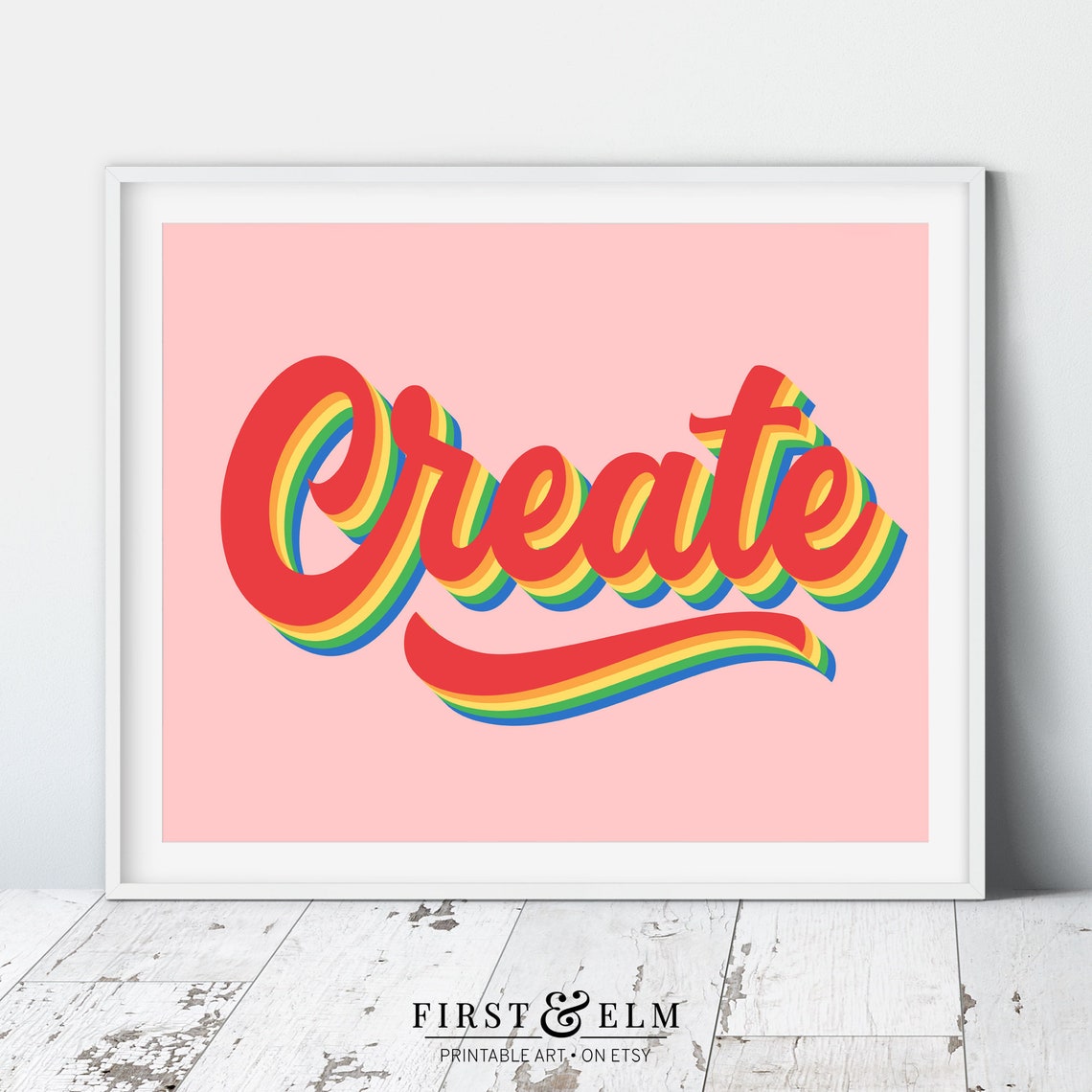 Create Hand Lettered Script Retro Typography Craft Studio Wall Poster - Image 2