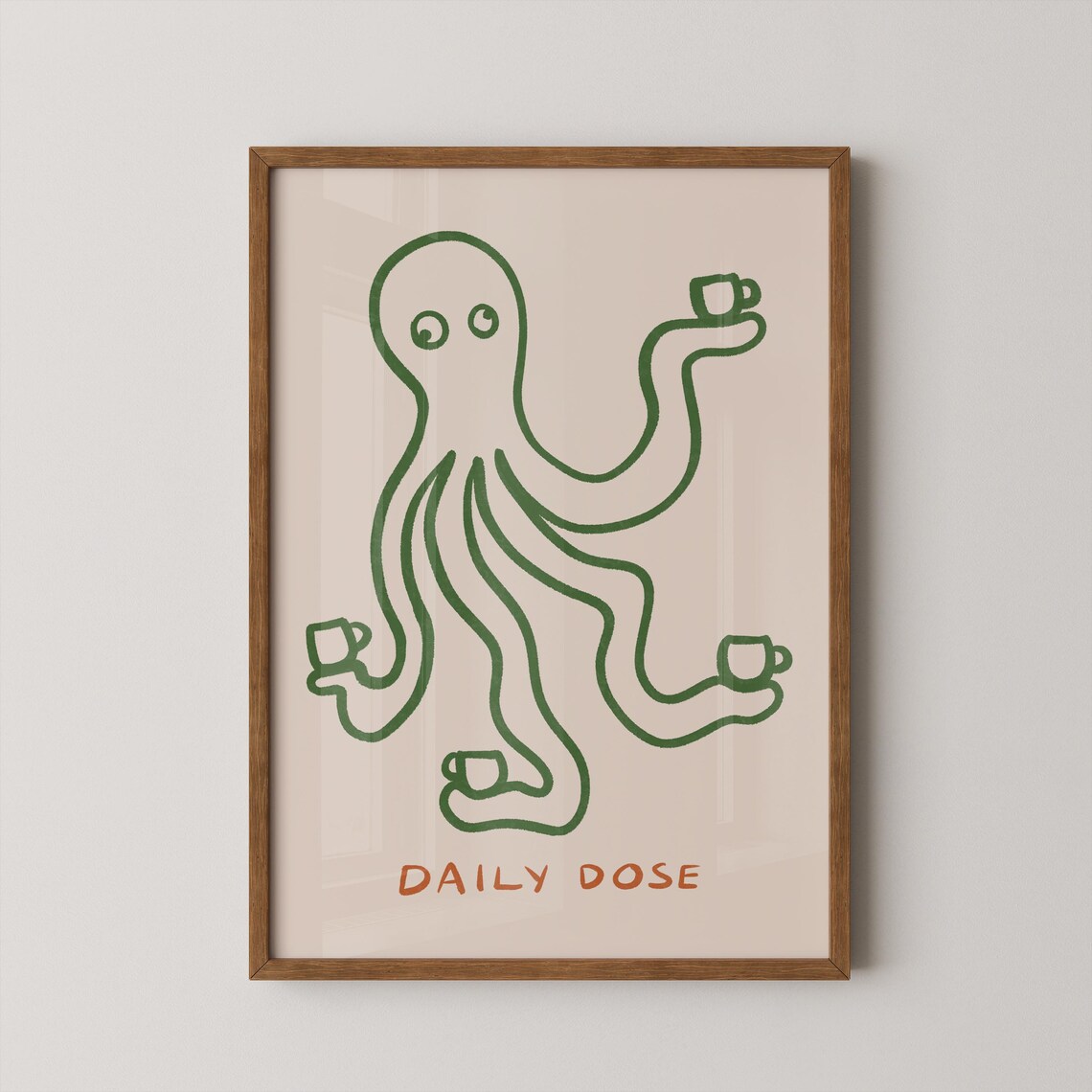 Daily Dose Octopus Coffee Print Wall Art Quote Gift Gallery