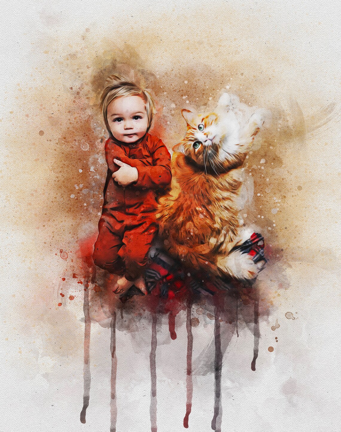 Custom Baby Portrait from Photo, Watercolor Art Print - Image 3