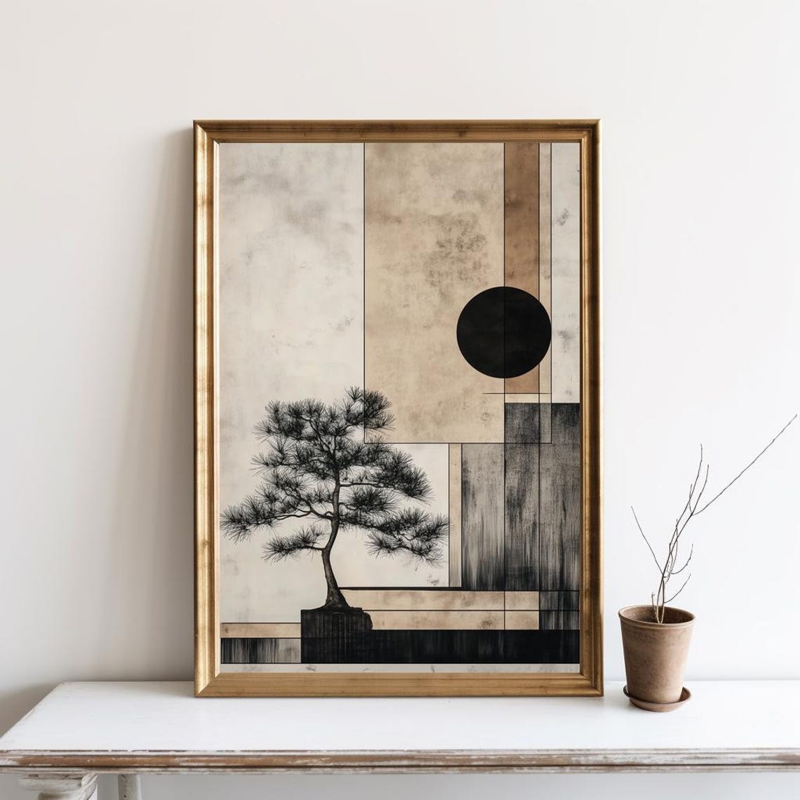 Japanese Style Wall Art Japandi Neutral Scandinavian Print Minimalist Modern Poster Wabi Sabi Spa Sg392