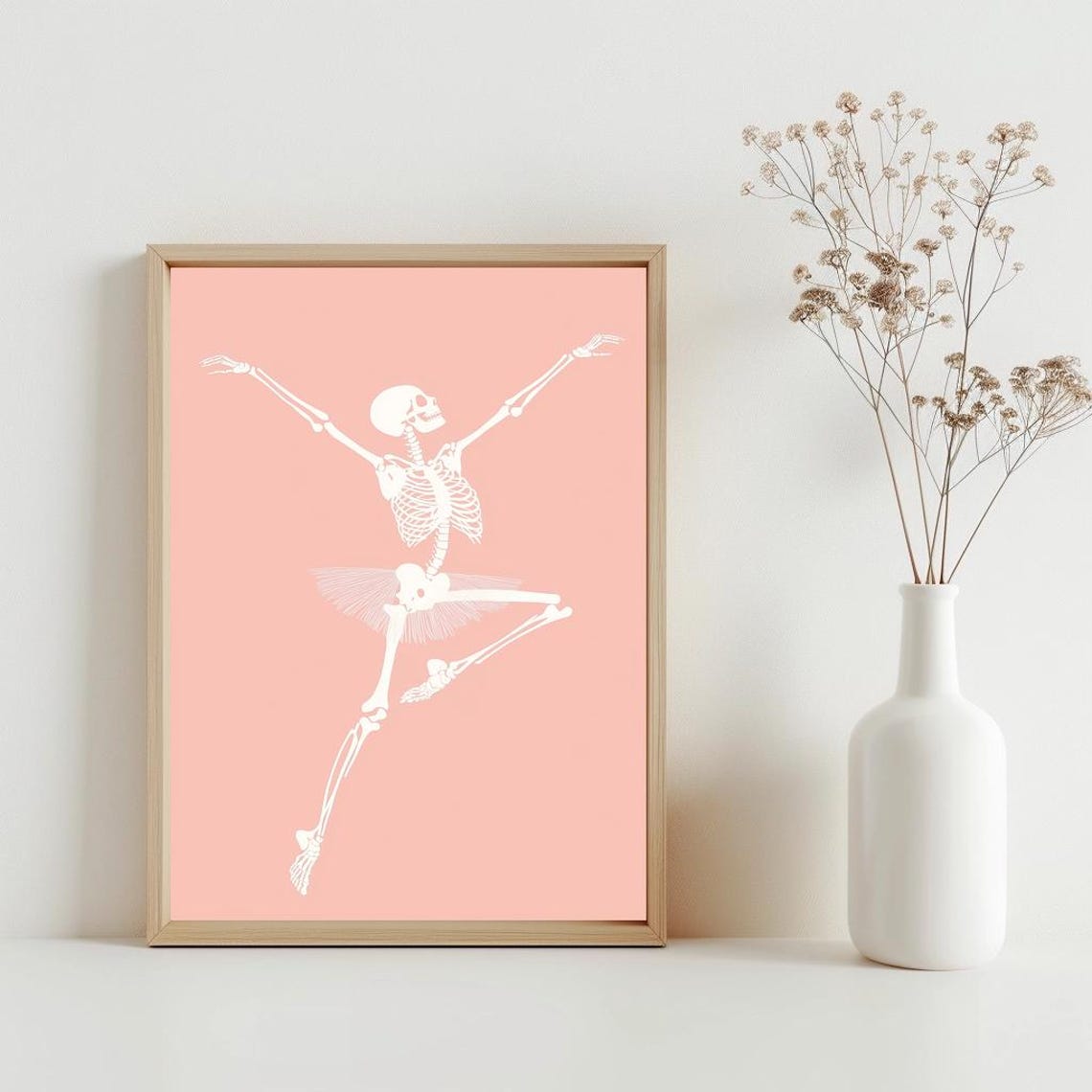 Skeleton Ballet Wall Art Funny Halloween Decoration Trendy Minimalist Spooky Dancing Sg201