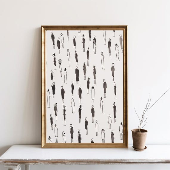 Figure Art Vintage Sketch Poster Drawing Print Abstract Line Minimalist Wall Sg126