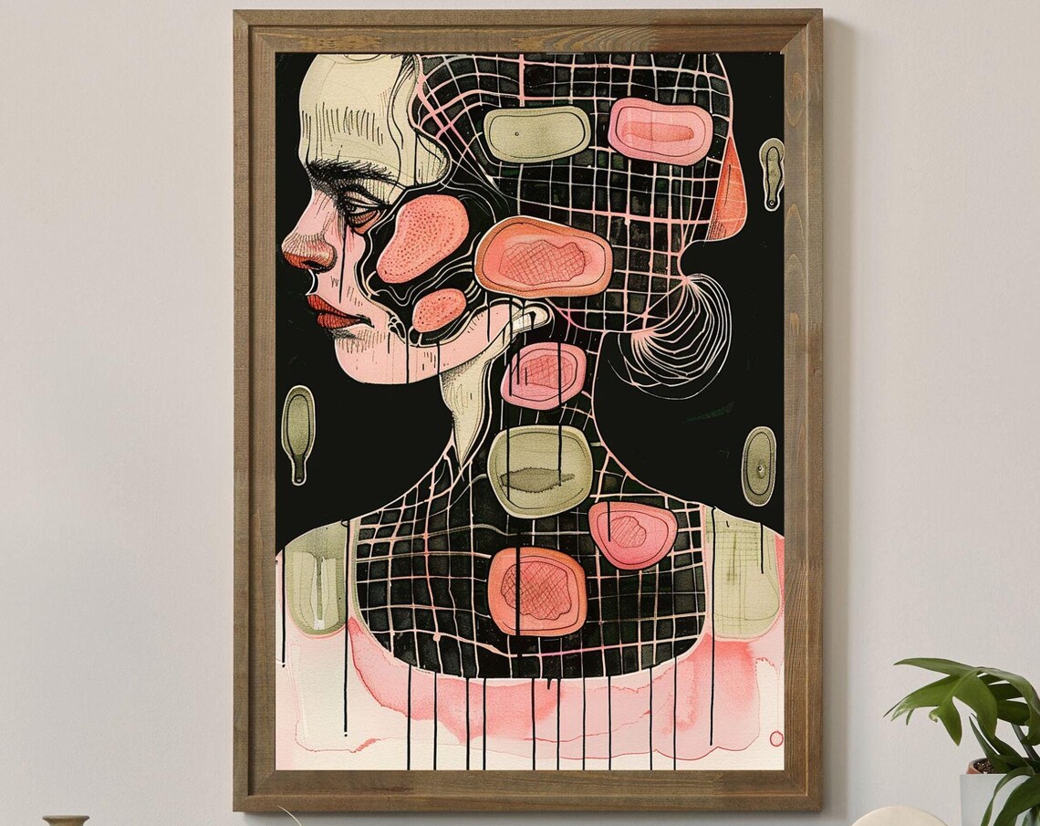 Grid Addiction No10 Unique Canvas Art Print
