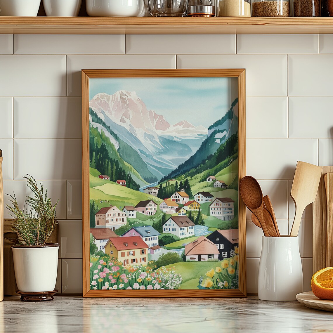 Switzerland Swiss Alps Travel Poster, Grindelwald - Image 3