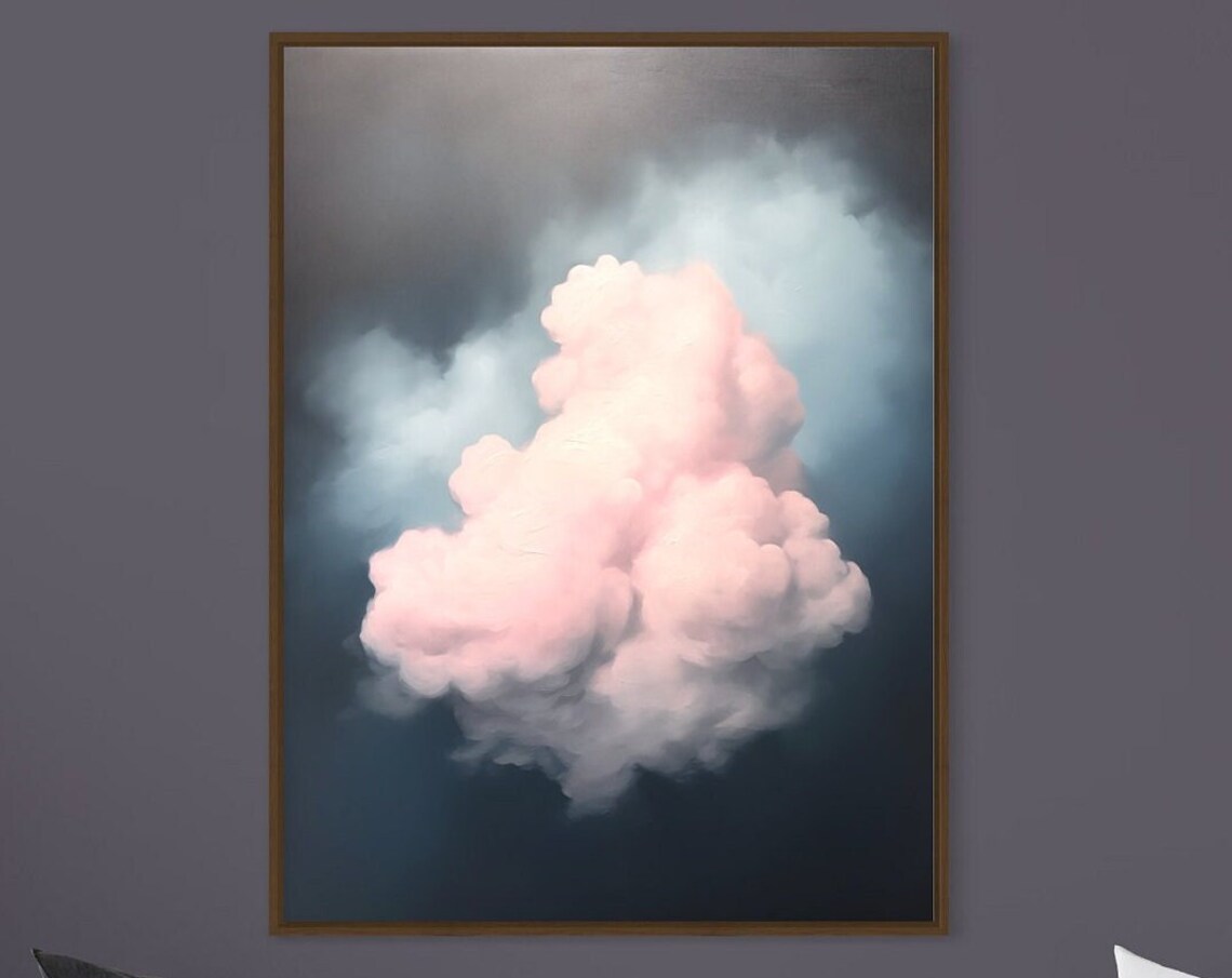 Cloud Wall Art, Minimalist Night Sky