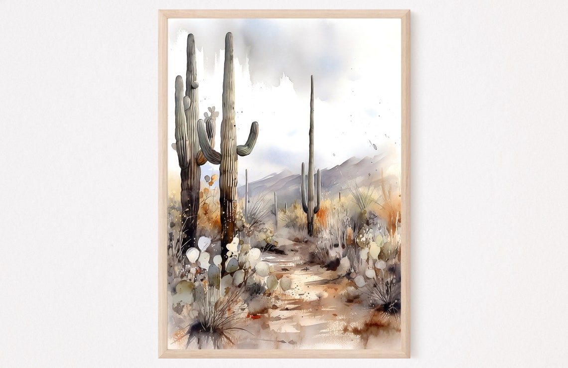 Saguaro National Park Travel Watercolor Art Print National Park Travel Art Saguaro Travel Print Usa National Park Saguaro Travel Poster