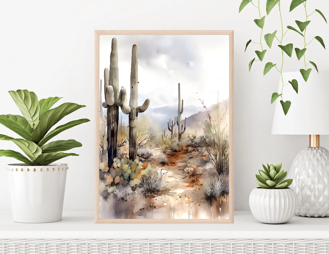 Saguaro National Park Travel Watercolor Poster - Image 2