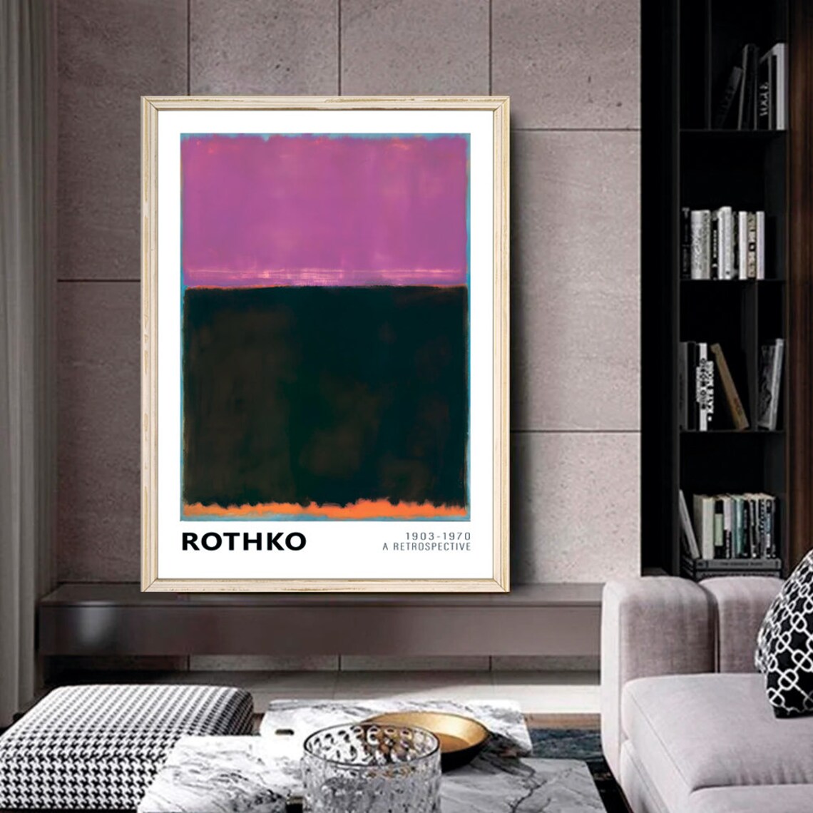 Mark Rothko Purple Orange Black Color Field Retrospective Poster - Image 2