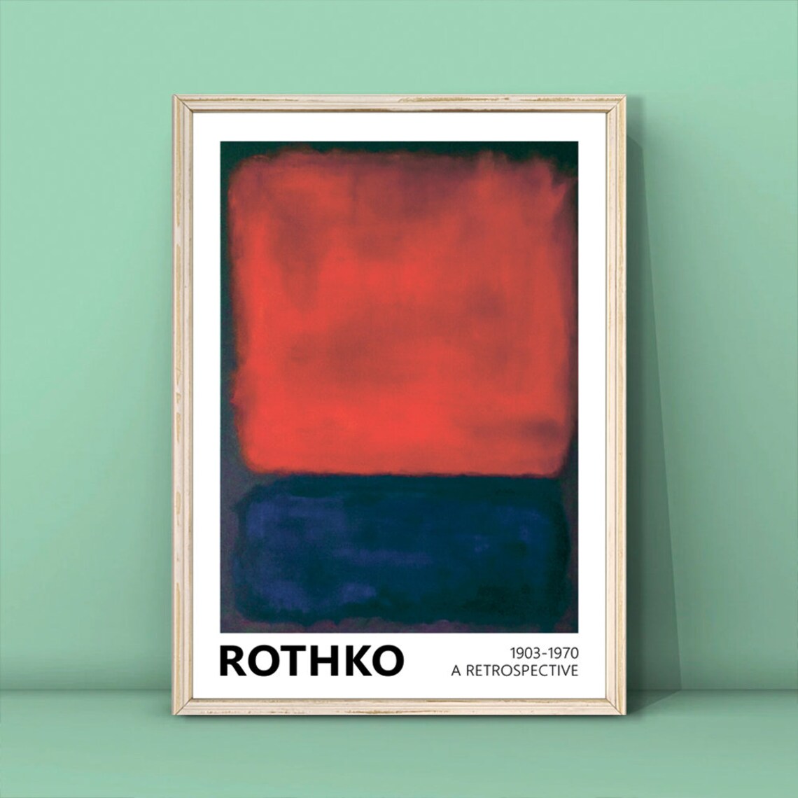 Mark Rothko Red Blue Abstract Retrospective Art Poster Vintage Wall Decor