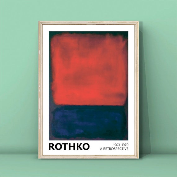 Mark Rothko Red And Blue Print Exhibition Poster Rothko Wall Decor Rothko Reproduction Poster Minimalism Print Art