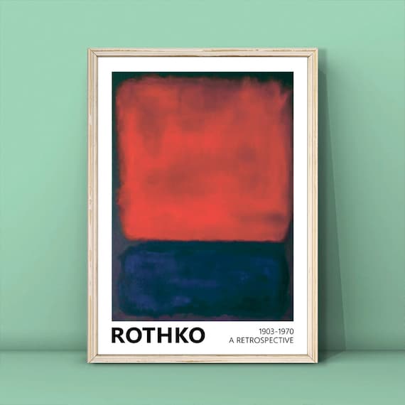 Mark Rothko Red Blue Abstract Retrospective Art Poster Vintage Wall Decor
