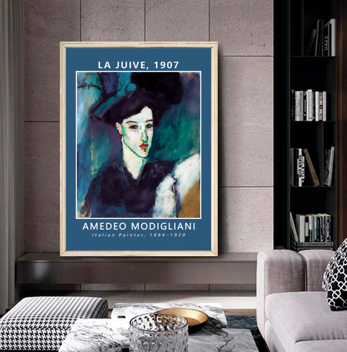Amedeo Modigliani La Juive 1907 Dark Hat Portrait Art Poster - Image 2