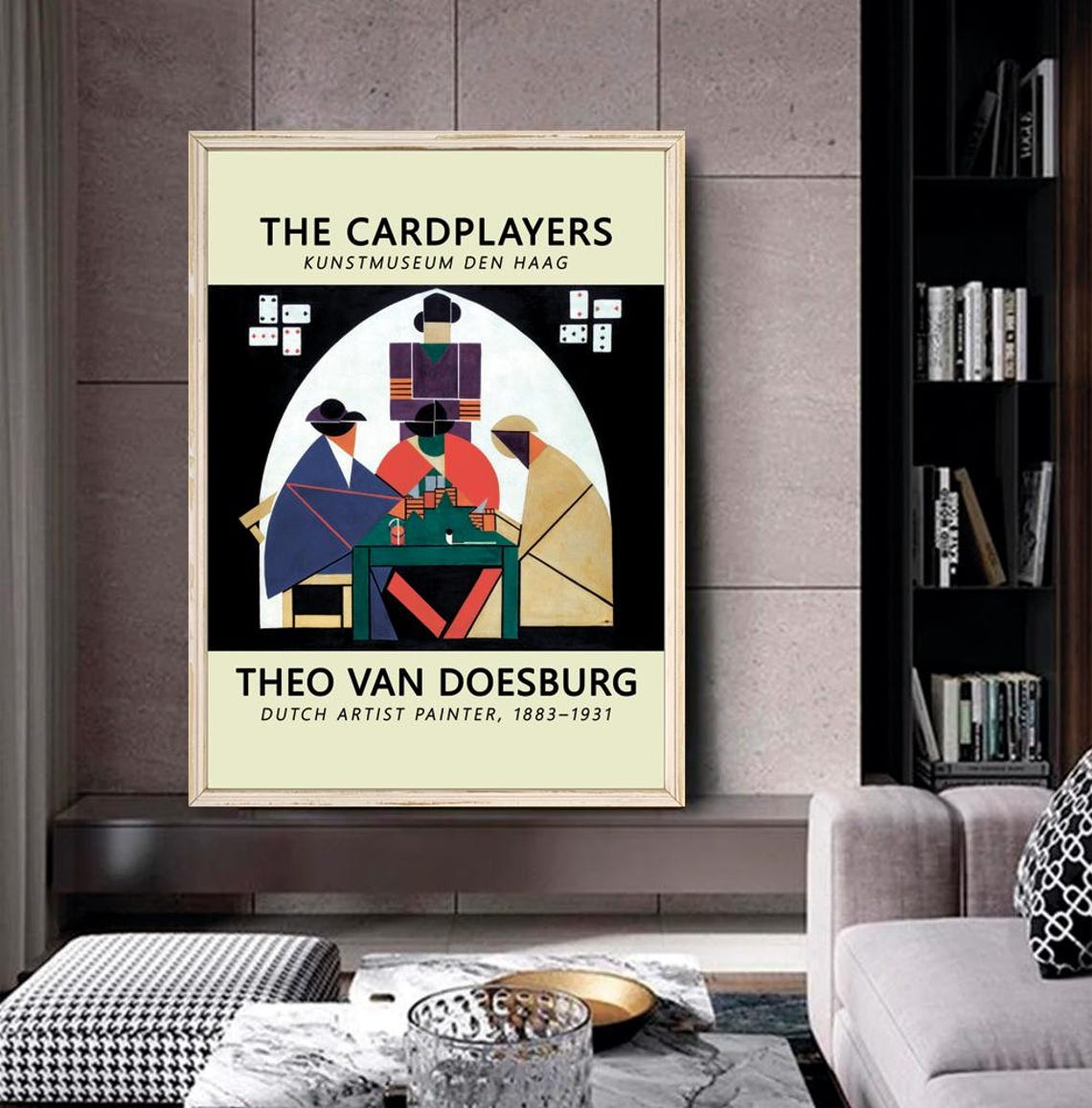 Theo Van Doesburg The Cardplayers Geometric De Stijl Artwork Poster - Image 2