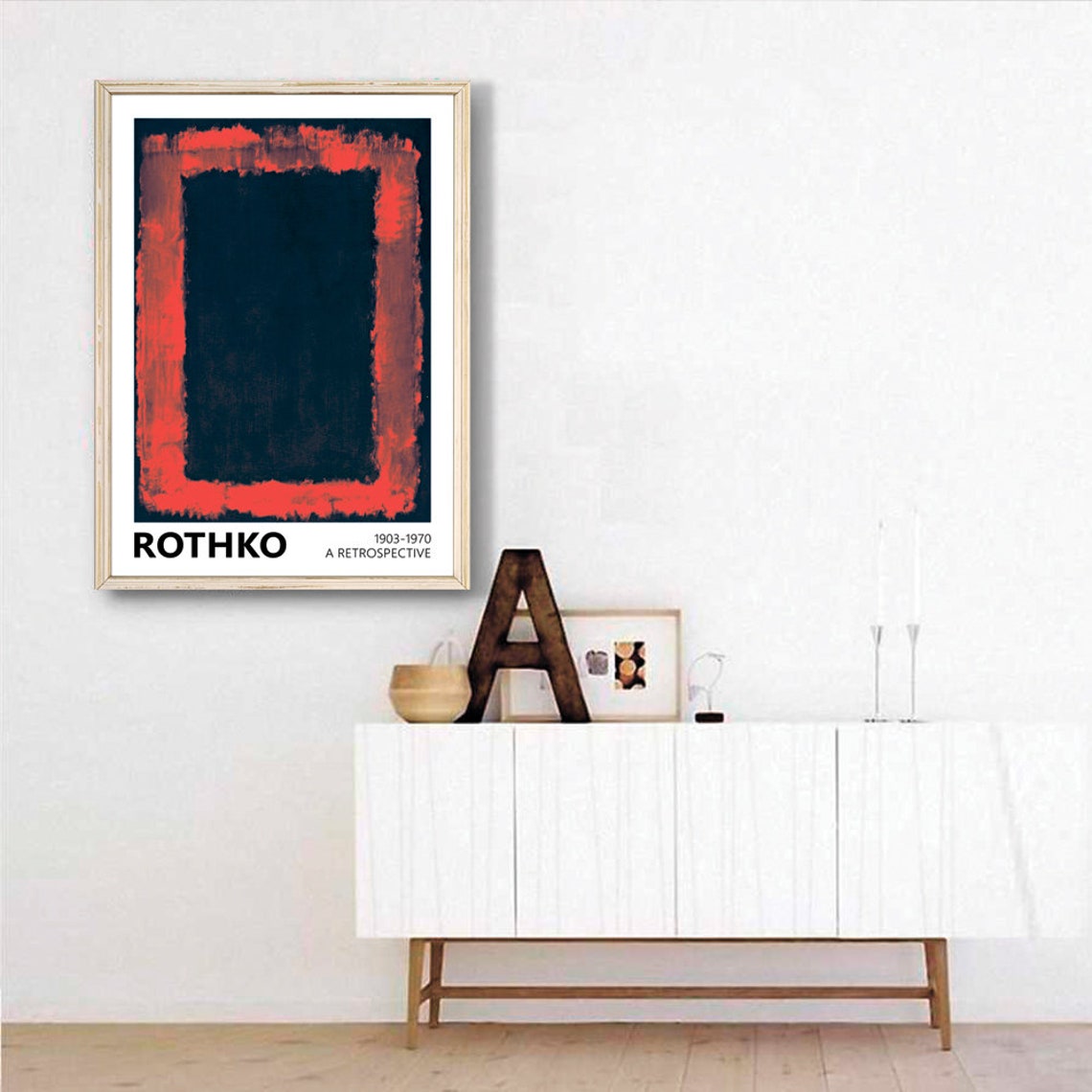Bold Mark Rothko Red Black Color Field Retrospective Art Poster - Image 3