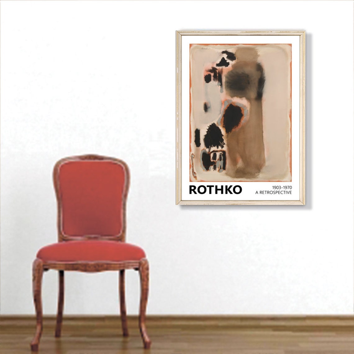 Mark Rothko No 5 No 24 Beige Black Abstract Retrospective Poster - Image 3