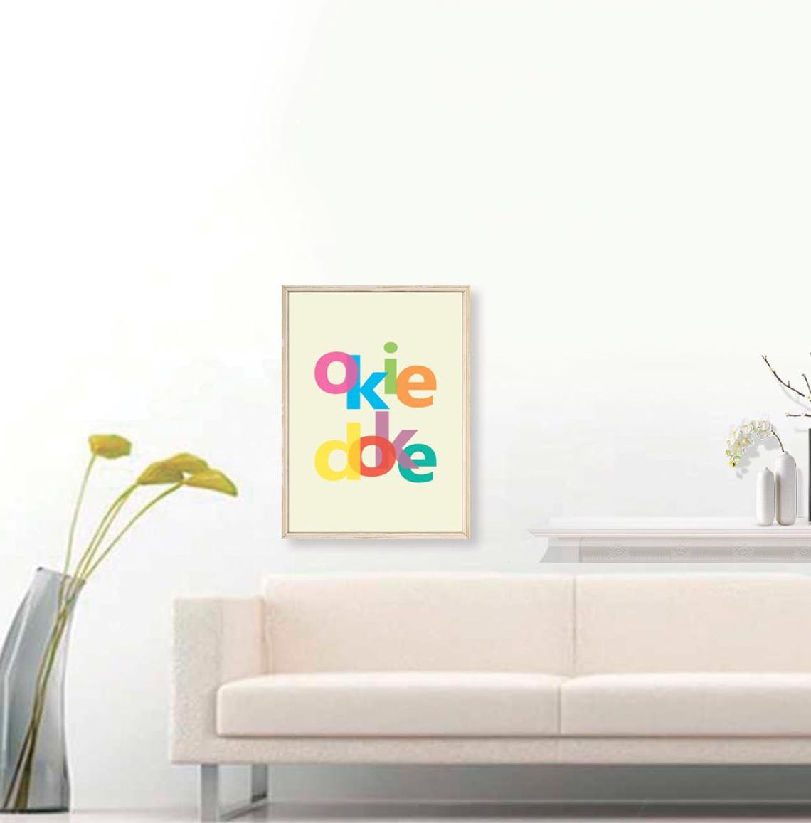 Okie Doke Colorful Overlapped Letters Retro Fun Quote Poster - Image 3