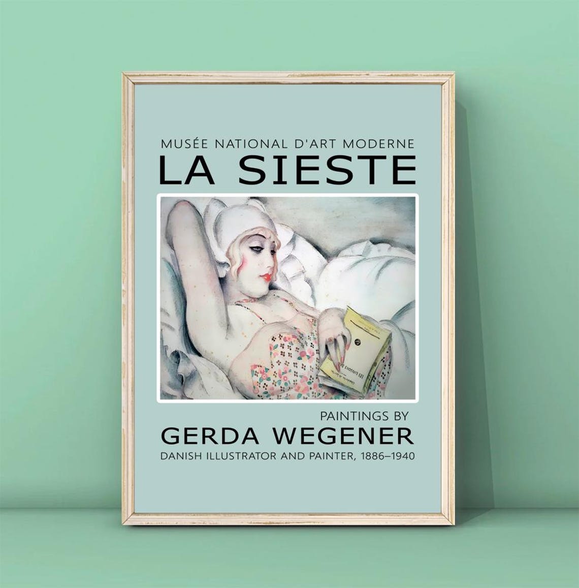 Gerda Wegener La Sieste Reclining Reader Danish Painter Art Poster