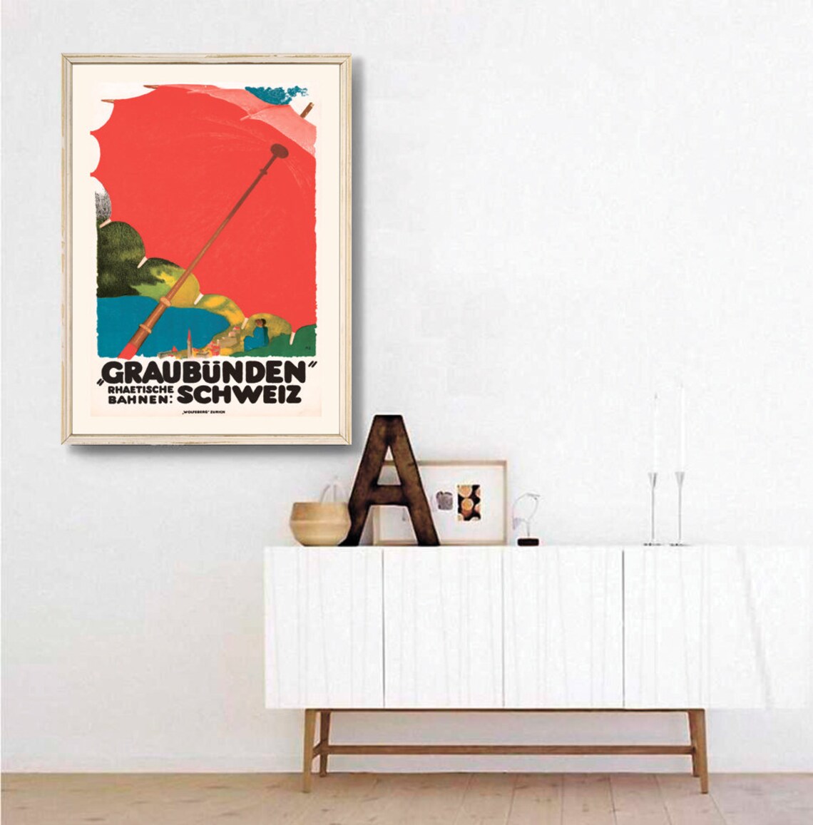 Augusto Giacometti Graubunden Rhaetische Bahnen Schweiz Travel Poster - Image 3