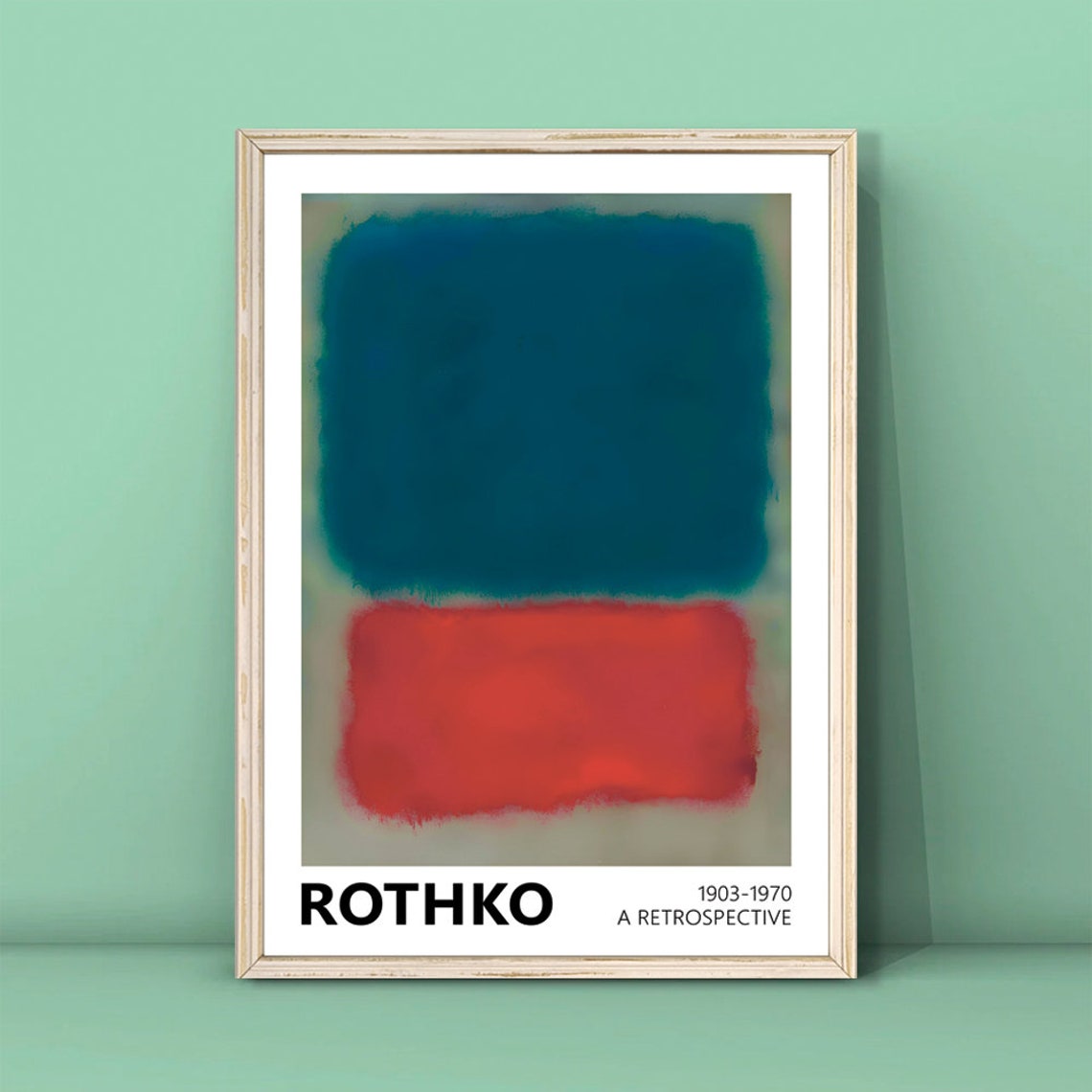 Mark Rothko Teal Red Blue Color Field Retrospective Art Poster - Image 3