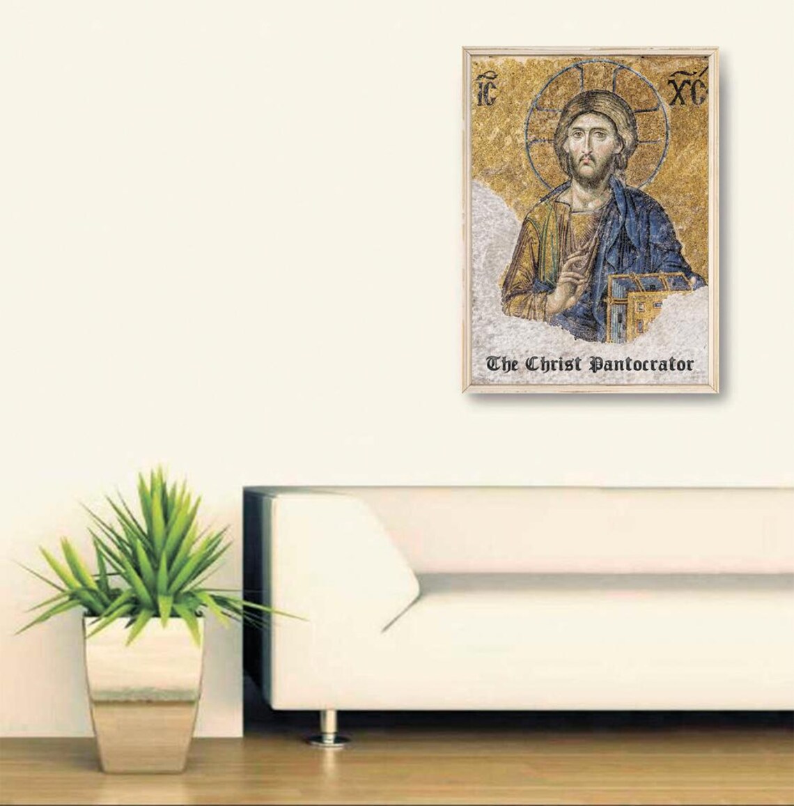 The Christ Pantocrator Byzantine Gold Mosaic Icon Religious Art Poster - Image 2