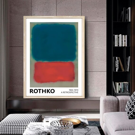Mark Rothko Teal Red Blue Color Field Retrospective Art Poster