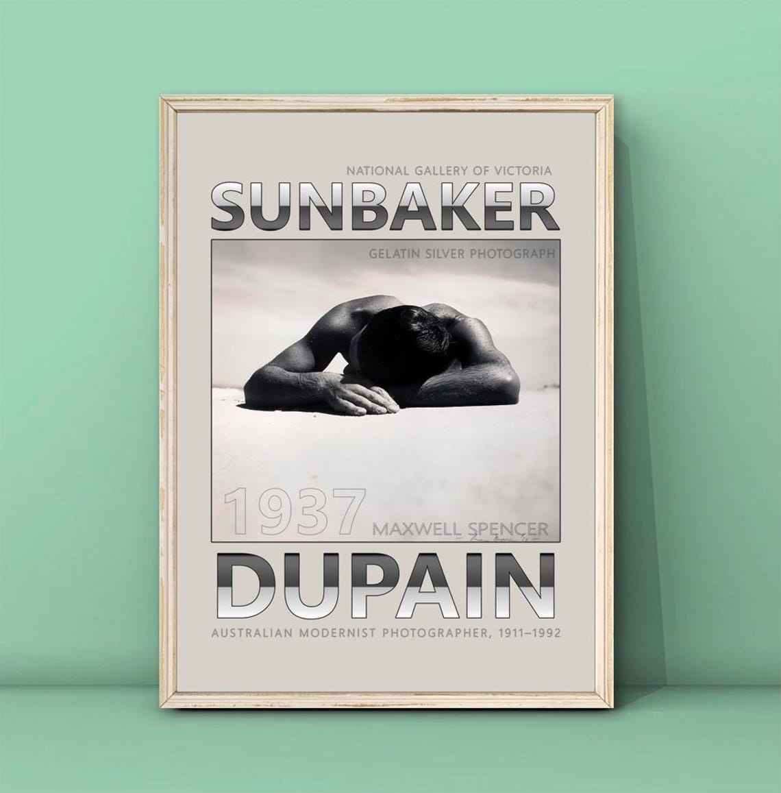 Max Dupain Sunbaker 1937 Iconic Black and White Photograph Poster