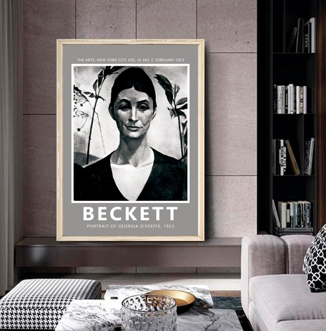 Portrait Of Georgia Okeeffe 1923 Paintings By Marion H Beckett Portrait Paintings Of Painters Black And White Print - Image 2