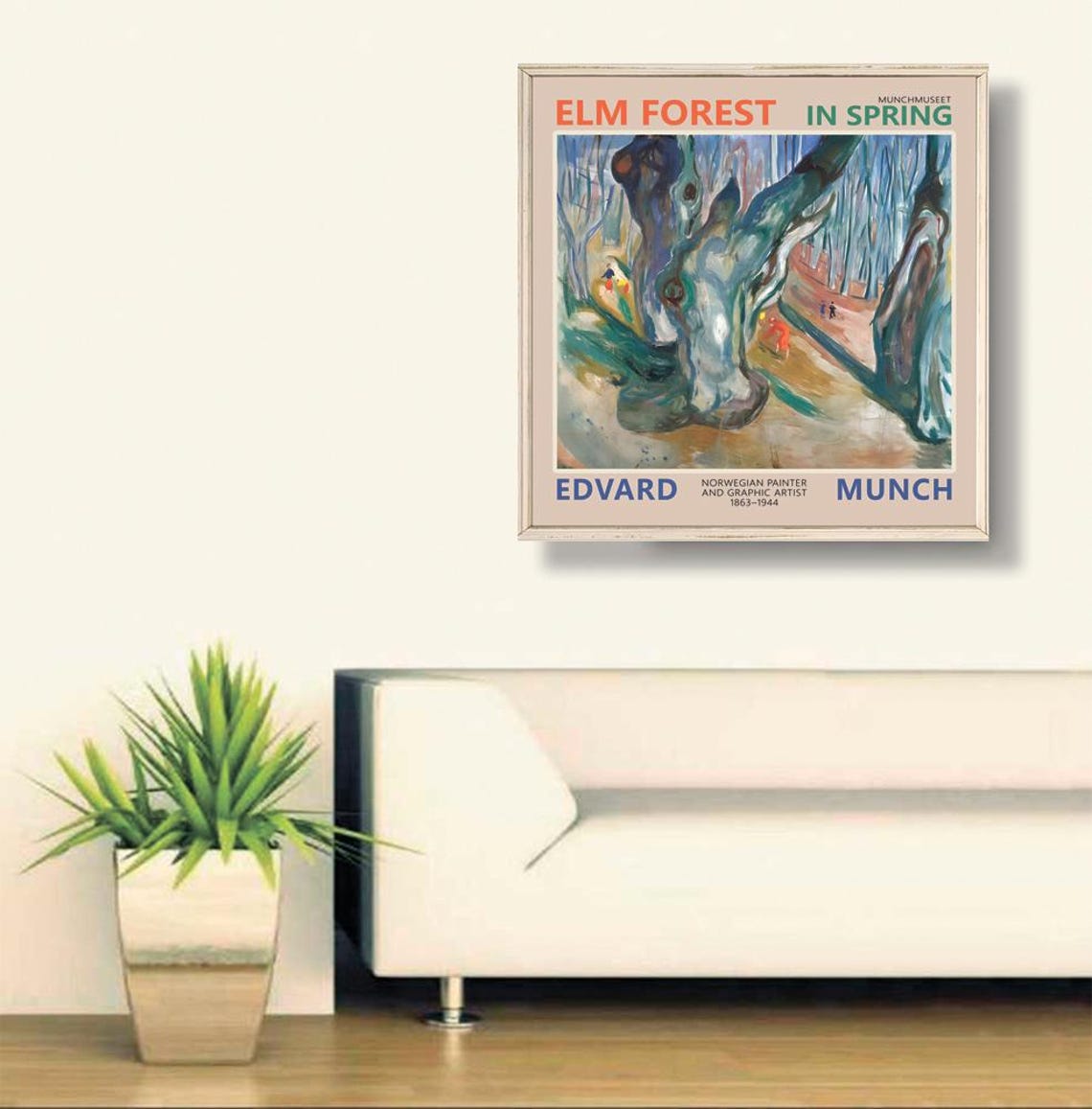Edvard Munch Elm Forest in Spring Norwegian Expressionist Poster - Image 2
