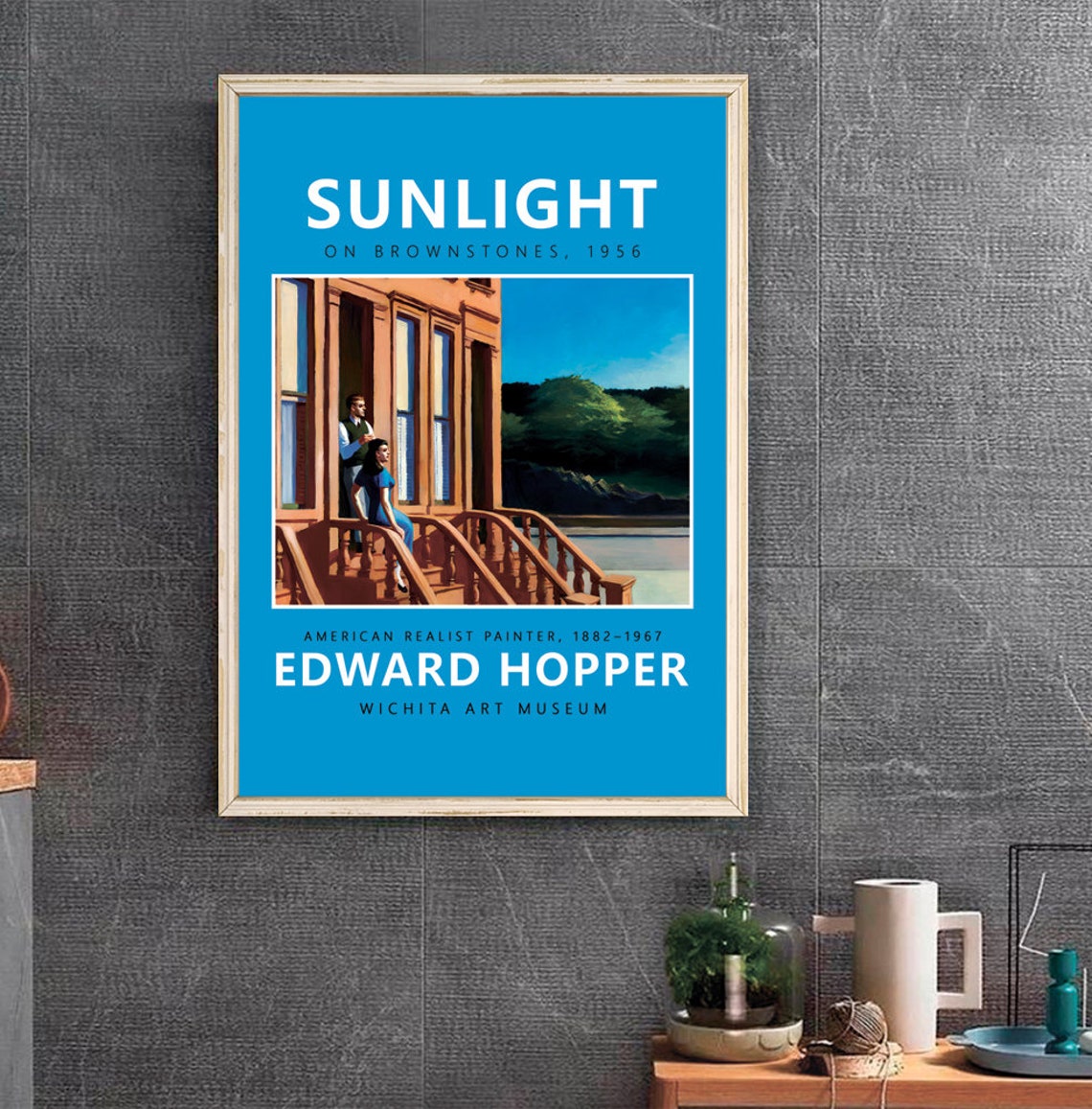 Edward Hopper Sunlight on Brownstones 1956 Urban Stoop Poster - Image 2