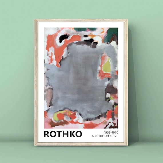 Mark Rothko Gray Orange Black Abstract Expressionist Art Poster